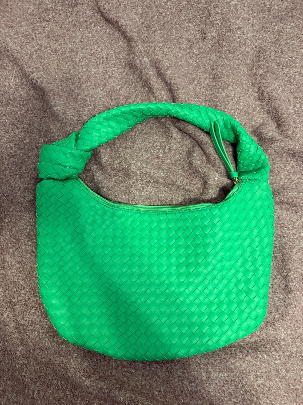 Sondra Roberts Woven Knot-Handle Shoulder Bag in Bright Green